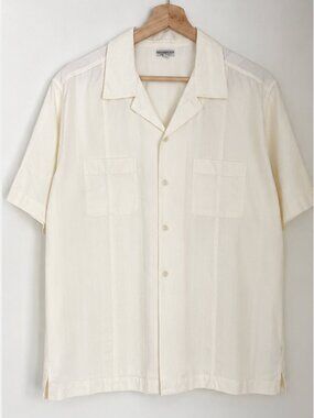 Knickerbocker NYC Textured Camp Collar Shirt – L